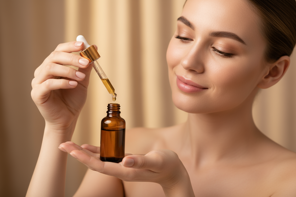 le serum fait le ambré et sans marque dessus